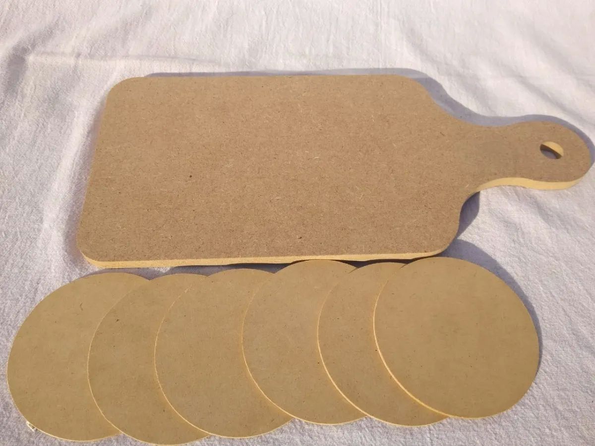 Tabla De Quesos Y Portavasos Madera Mdf Para Pintar