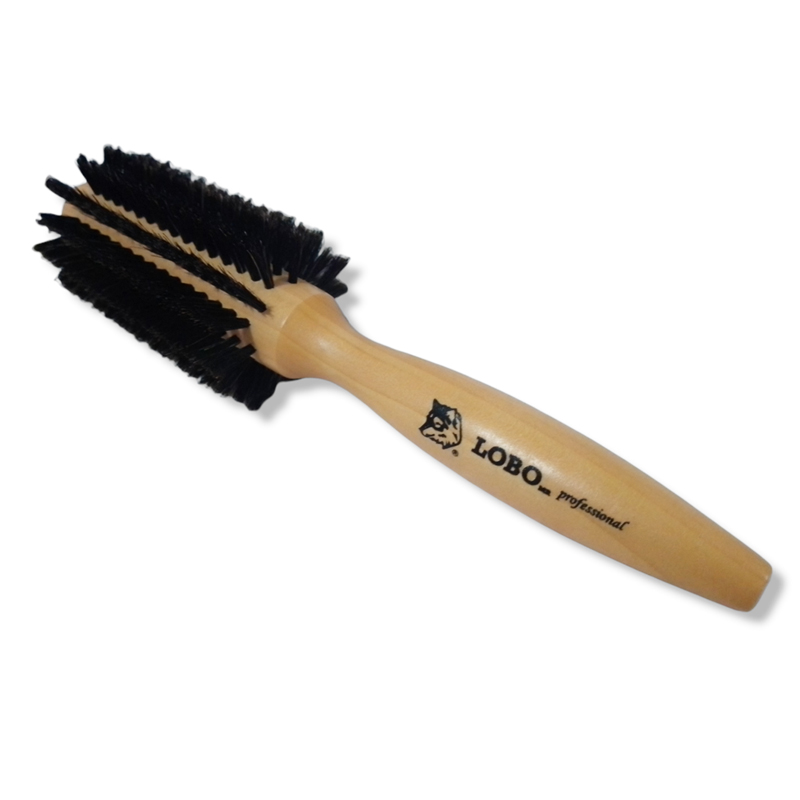 Cepillo Redondo Para Cabello Madera Y Cerdas Naturales Lobo