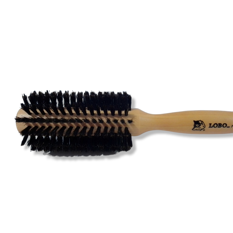 Cepillo Redondo Para Cabello Madera Y Cerdas Naturales Lobo