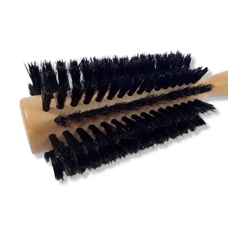 Cepillo Redondo Para Cabello Madera Y Cerdas Naturales Lobo