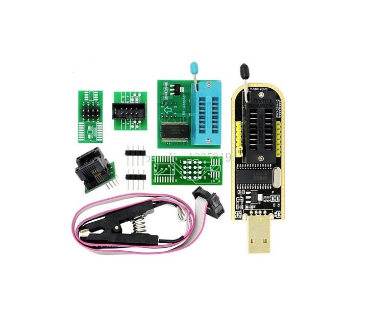 Set Programador Ch341a+adap Soic8+chip Sop8+adap1,8v+bios Us
