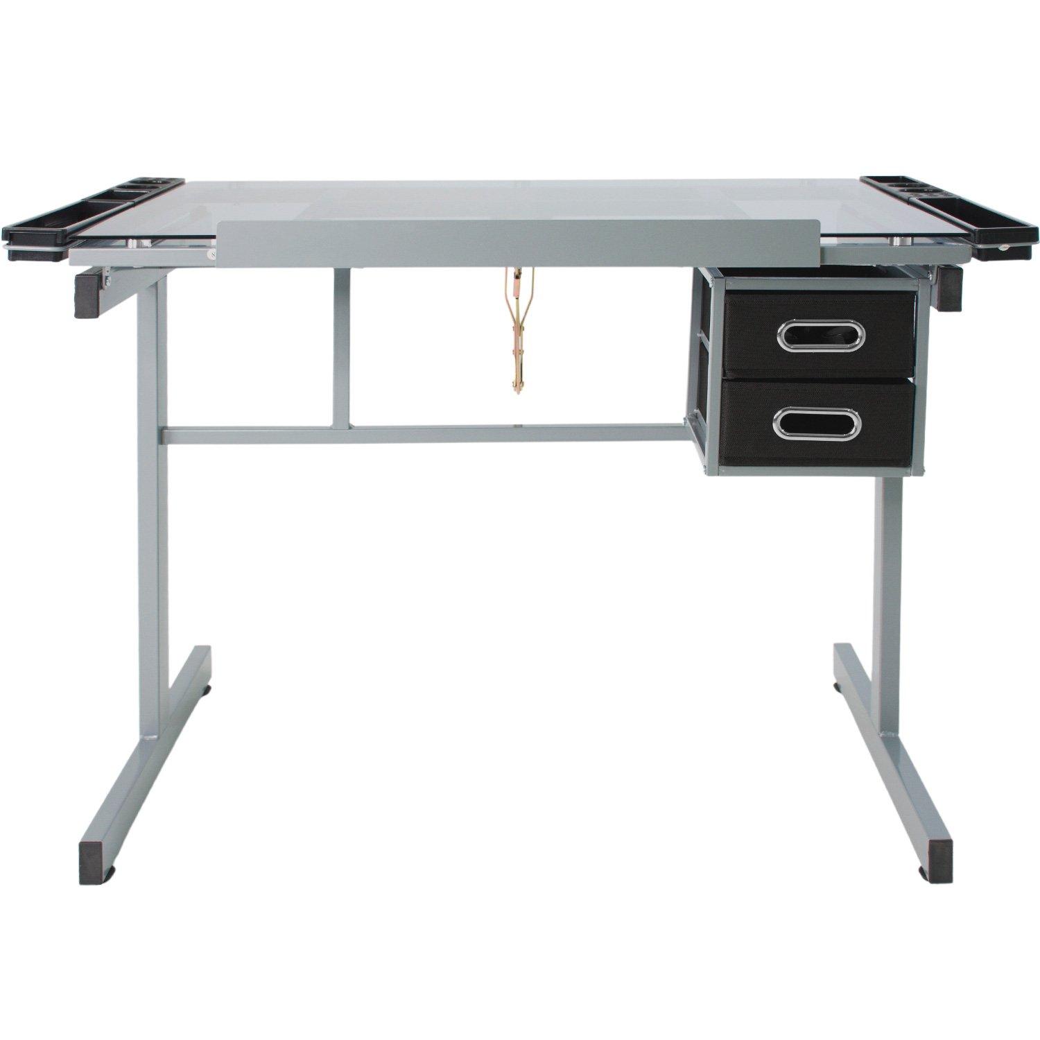 Mesa de dibujo profesional con parte superior de cristal, escritorio de  dibujo ajustable, escritorio de arte templado, inclinación ajustable con 2