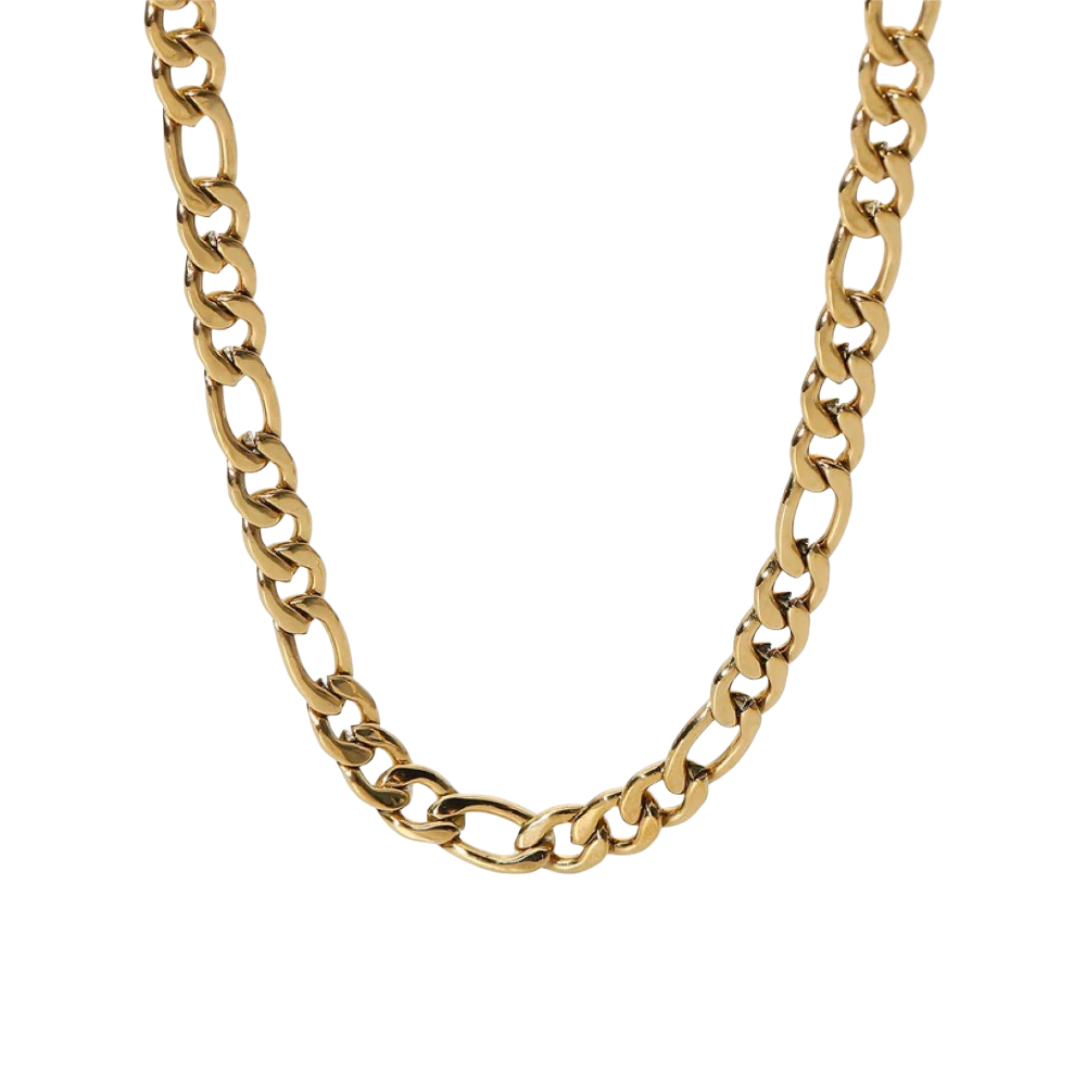 Collar Cadena Eslabones Chapa de Oro para Mujer