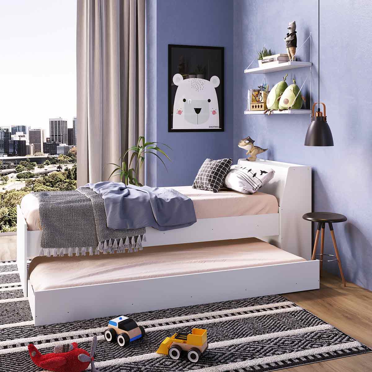 Base Cama Cabecera Individual Canguro Litera 220 Cm Recamara