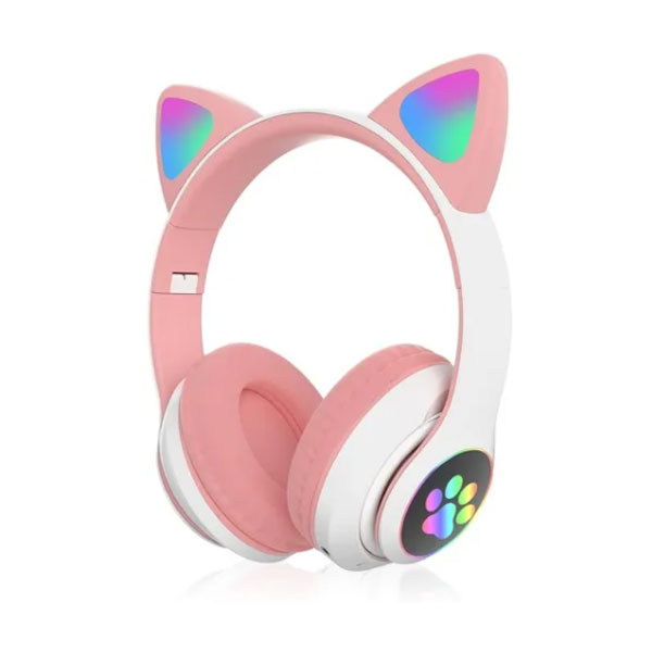 Audífonos Bluetooth De Orejas De Gato Para Niños.