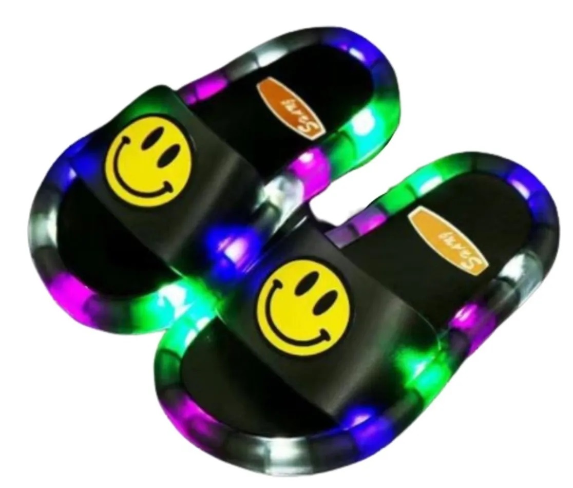 Chancla Sandalia Luz Led Dibujos Animados Moda Para Niño/a
