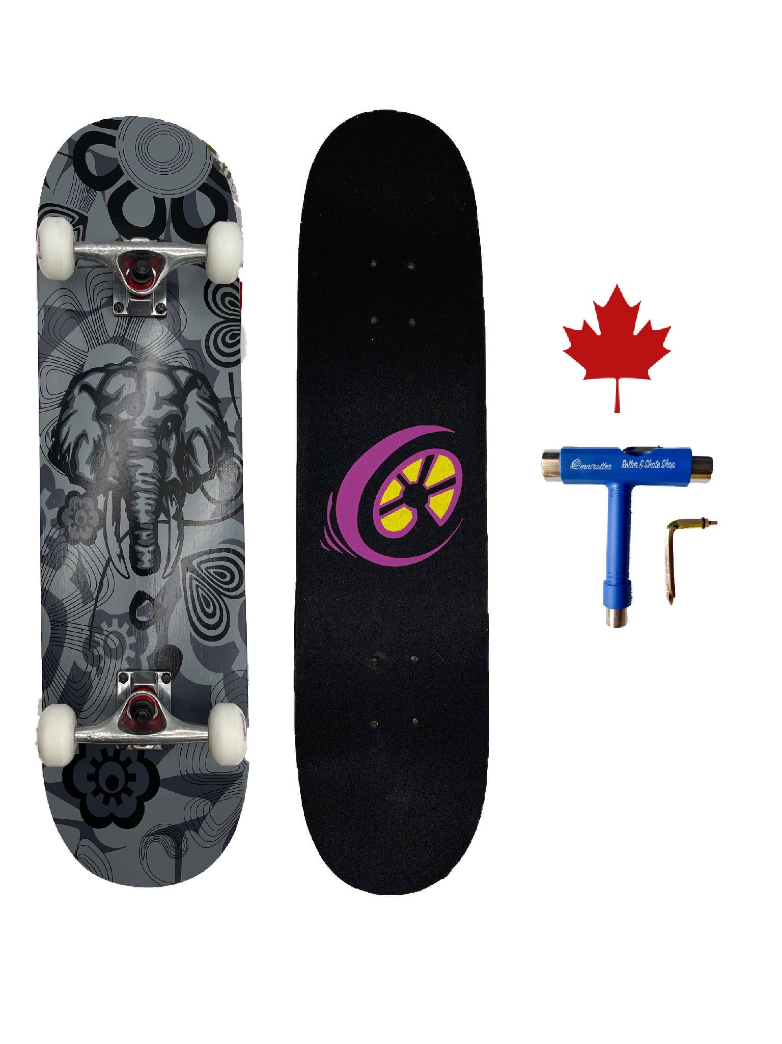 Patineta Skateboard elephant Omniroller de 7 capas de Maple con llave T de Regalo!