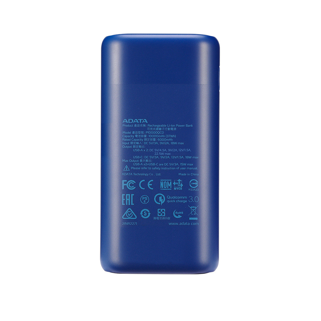 Power Bank Digital Quick Charge Adata 10000mah Carga Rapida