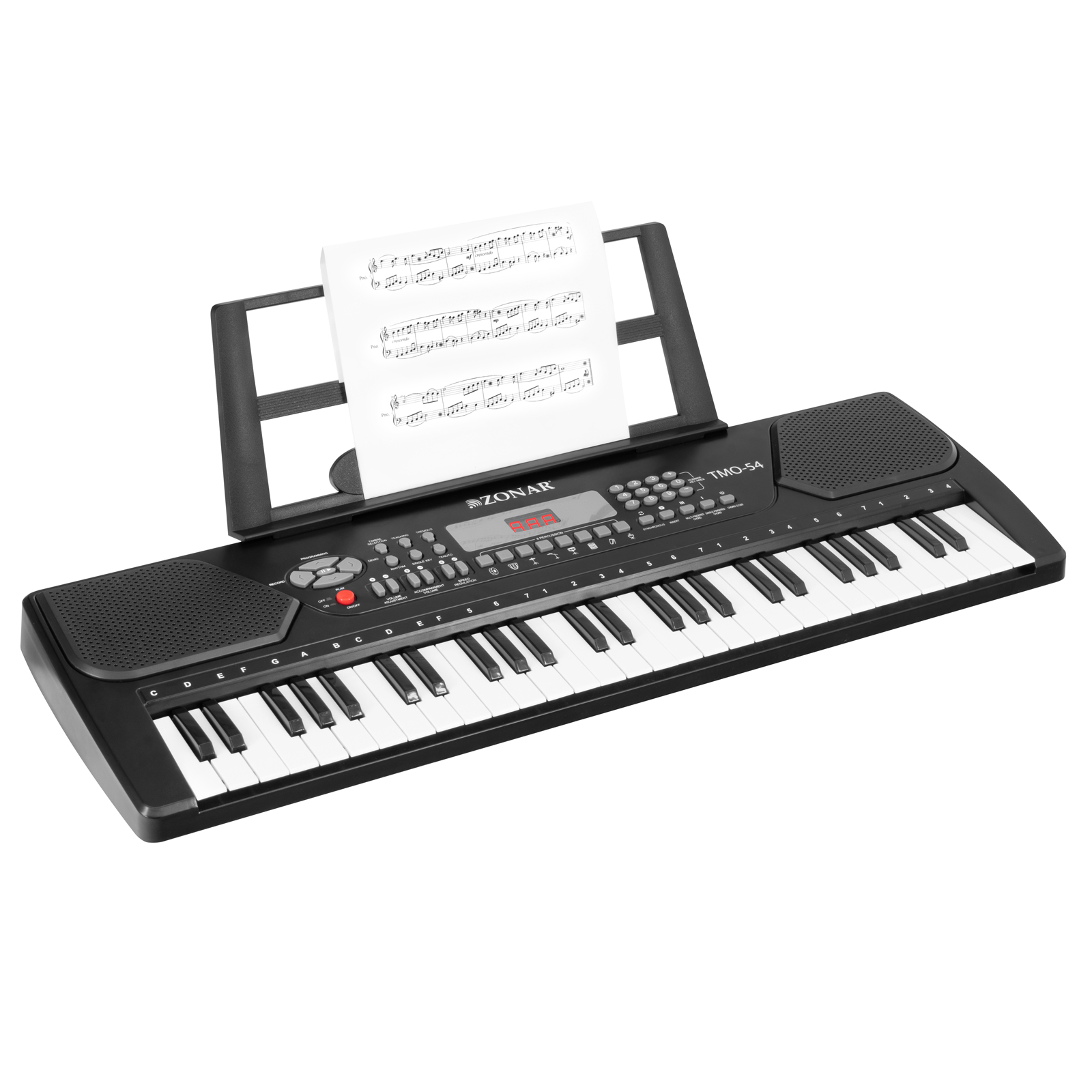 Teclado Musical de 54 Teclas con Pantalla, Micrófono, y Portanotas 100 Ritmos y Tonos