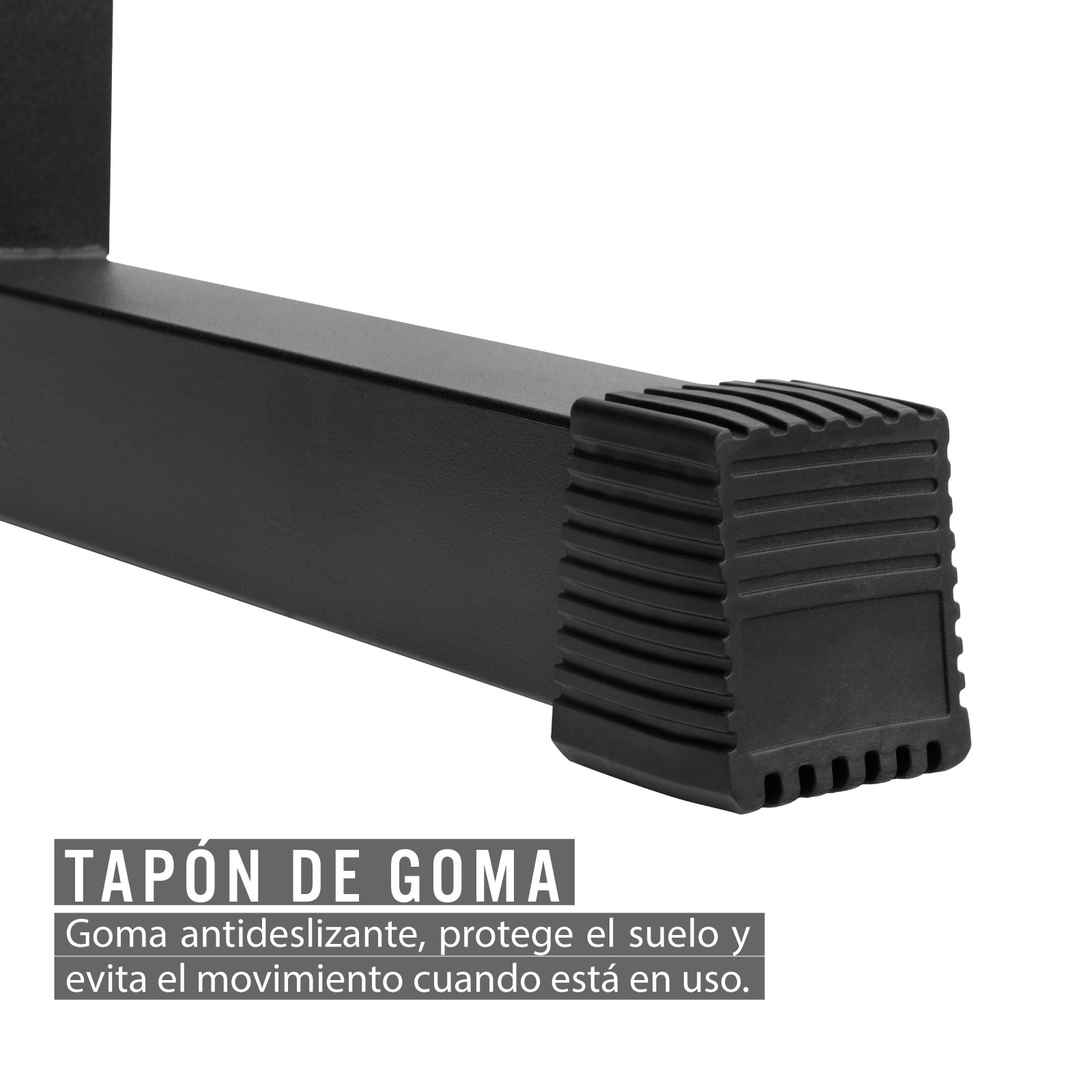 Squat Rack Ajustable Soporte para Barras de 1 Pieza - Negro con Rojo