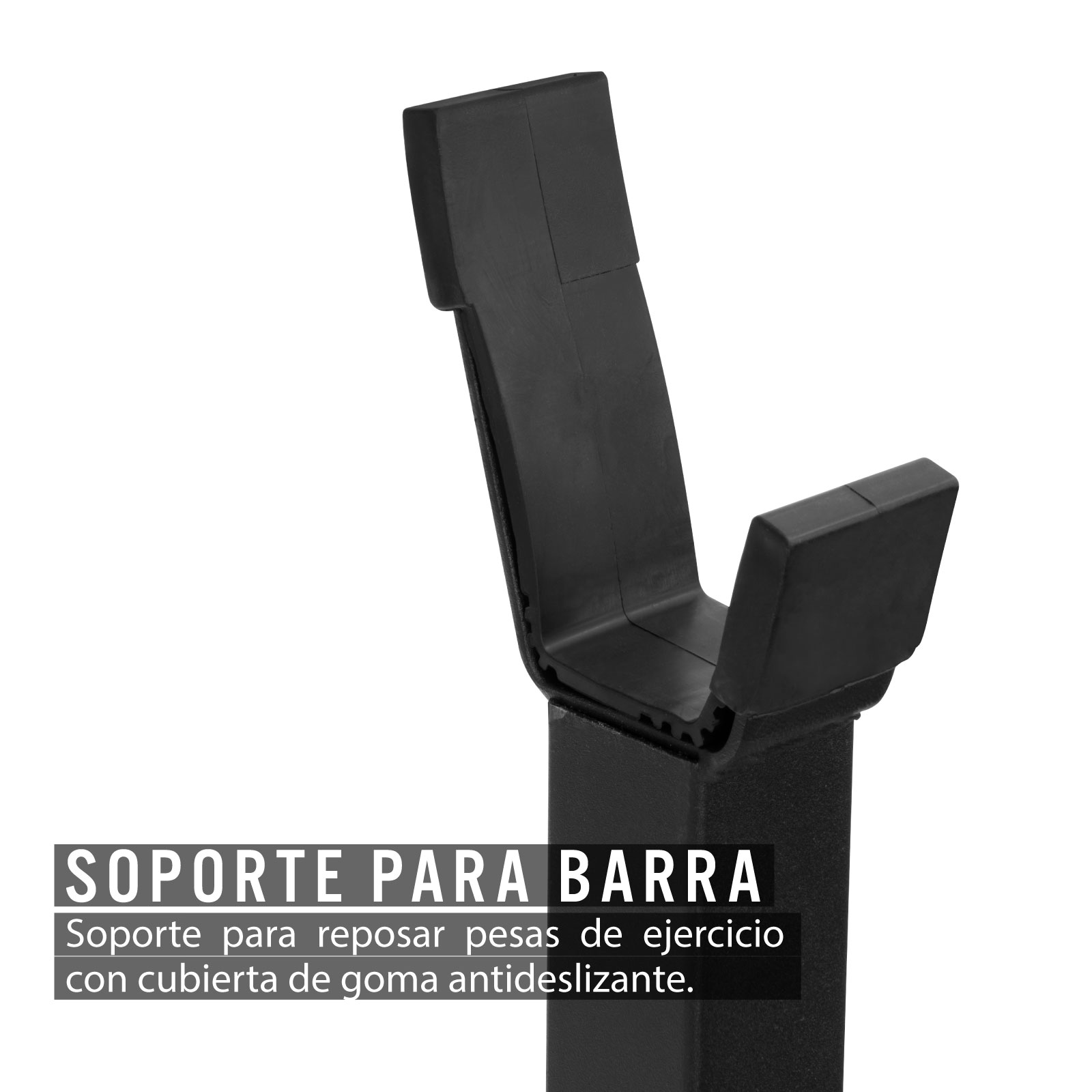 Squat Rack Ajustable Soporte para Barras de 1 Pieza - Negro con Rojo