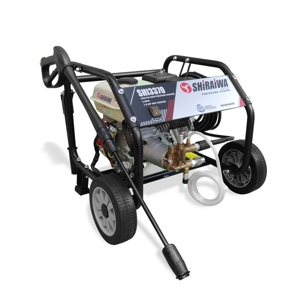 HIDROLAVADORA INDUSTRIAL A GASOLINA 7 HP 3300 PSI SHIRAIWA SHI3370