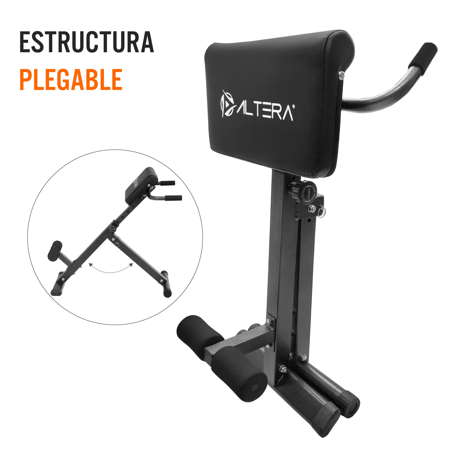 Silla Romana Plegable de Hiperextensión Ajustable para Ejercicio