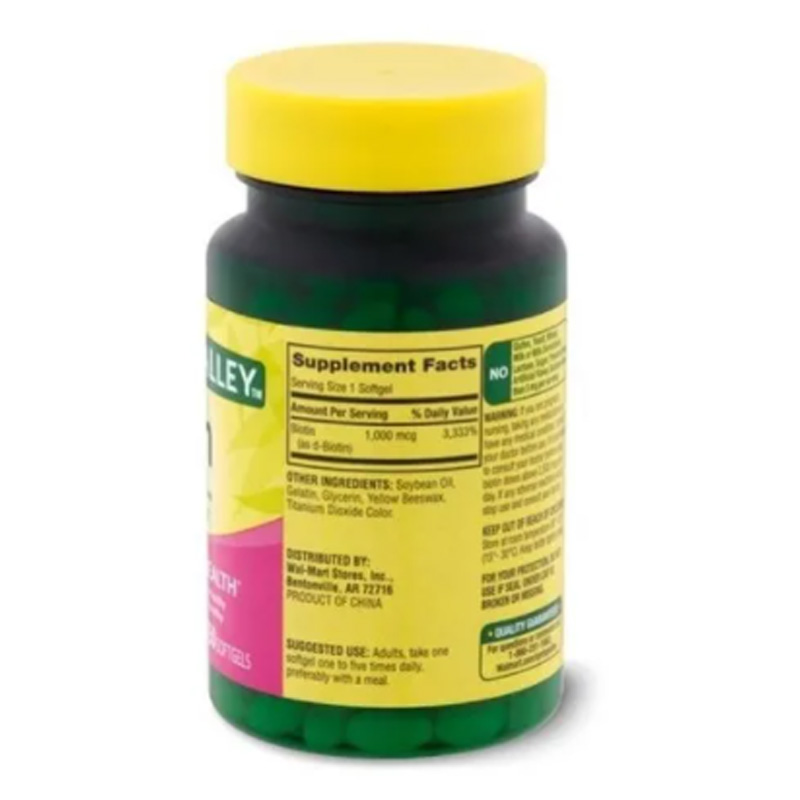 Biotina Plus Keratina 10,000mcg Pelo Piel Uñas 60 Caps Extra Spring Valley