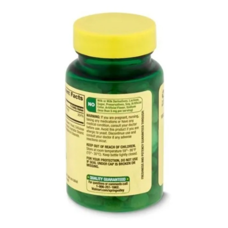 Selenio 200 Mcg Spring Valley 100 tabletas Anticancerigeno Antioxidante