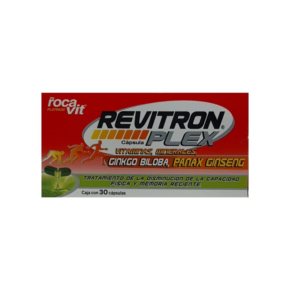 Revitron Plex C/30 Cápsulas. Ginkgo Biloba Y Ginseng Vitae