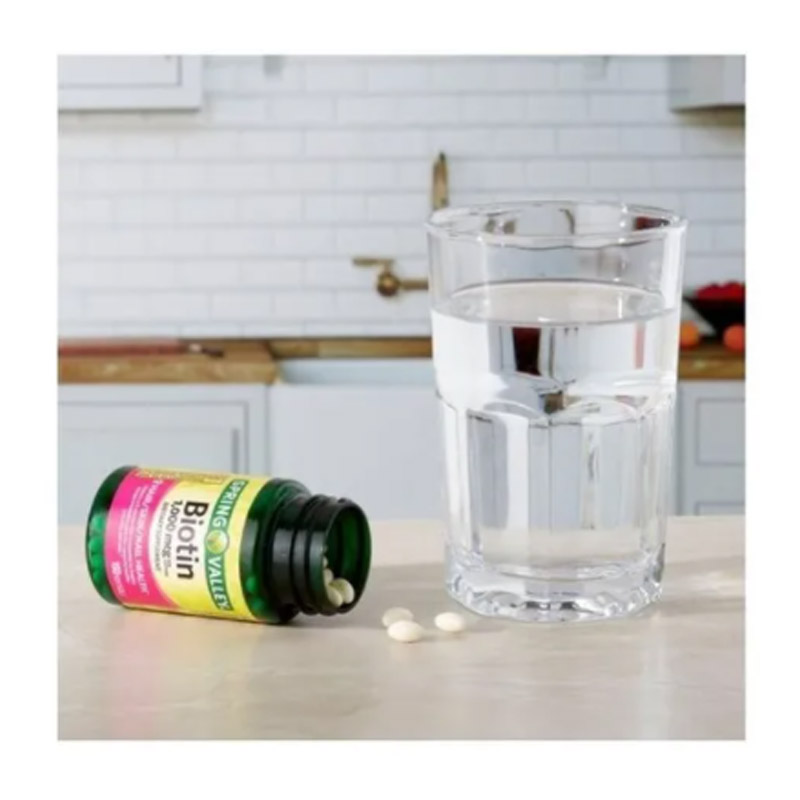 Biotin 1000 Mcg Ayuda Pelo Piel Uñas 150 Caps Saludables Spring Valley