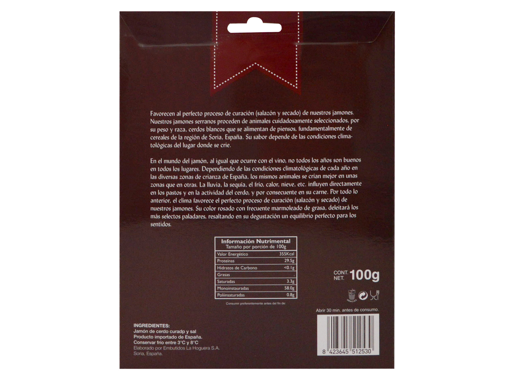 Pack 5 Pz De Jamón Serrano Artesanos Jamoneros 100gr