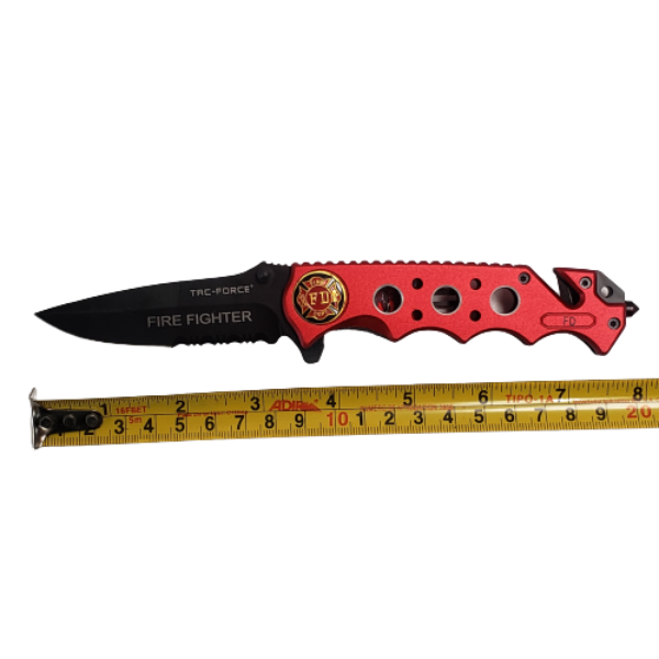 Navaja TF-611FDR rescate apertura asistida Roja Fire Fighter