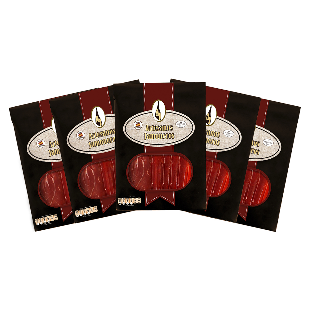 Pack 5 Pz De Jamón Serrano Artesanos Jamoneros 100gr