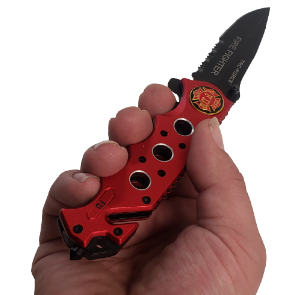 Navaja TF-611FDR rescate apertura asistida Roja Fire Fighter