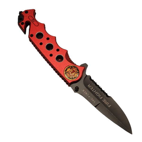 Navaja TF-611FDR rescate apertura asistida Roja Fire Fighter