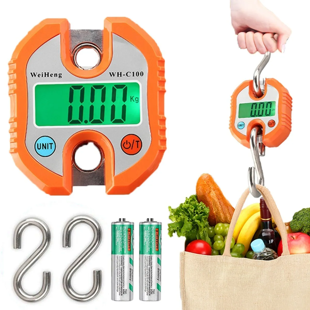 Báscula Industrial Digital Colgante Naranja 150 kg