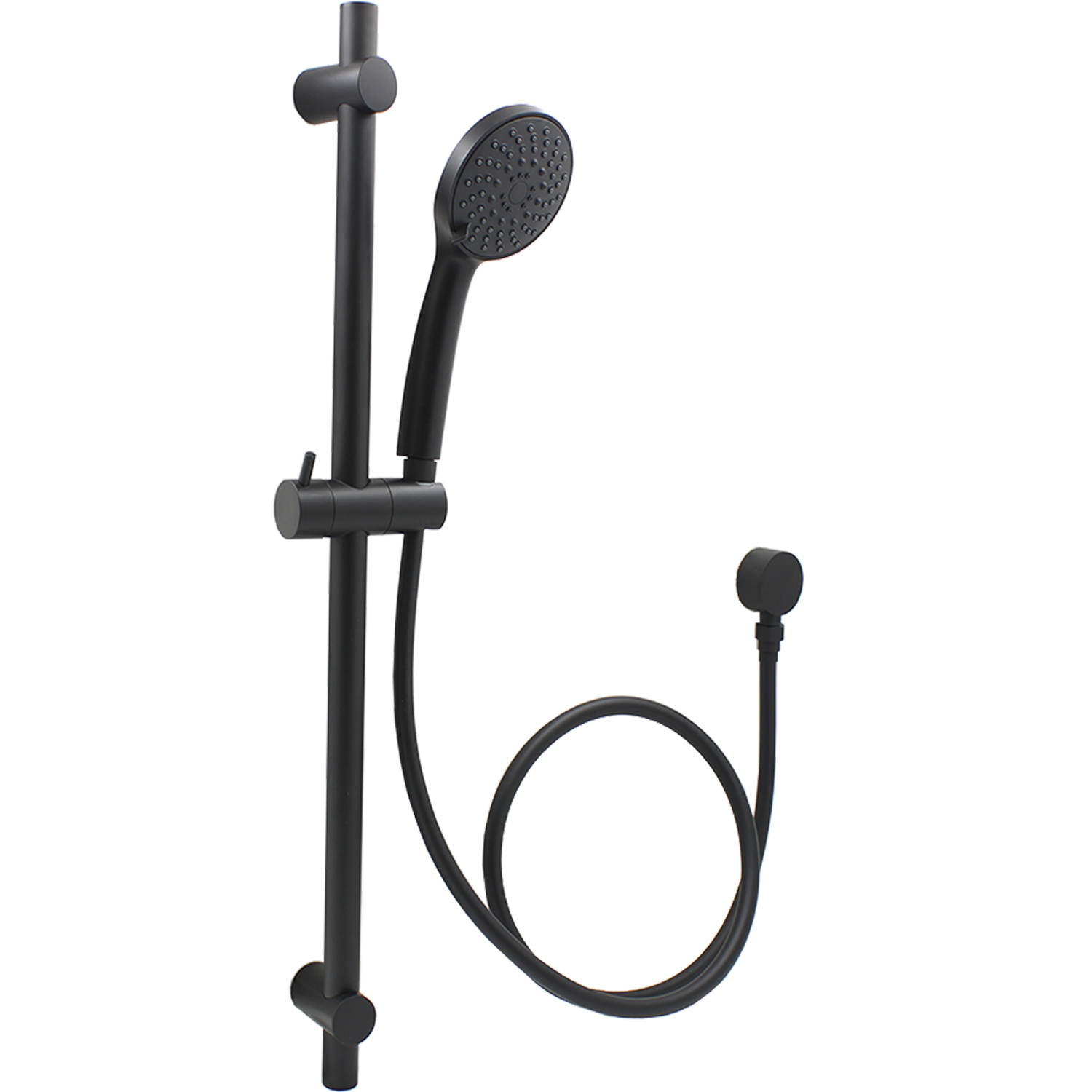 Accesorios Baño Redondo Regadera Teléfono Salida Tina Negro Mate.