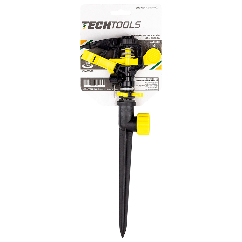 CNX Tech Tools Aspersor Regulable de Pulsaciones con Estaca plástica