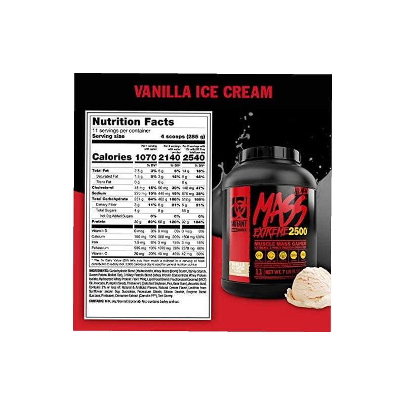 PROTEINA MUTANT MASS XXXTREME 2500 SABOR VAIILLA