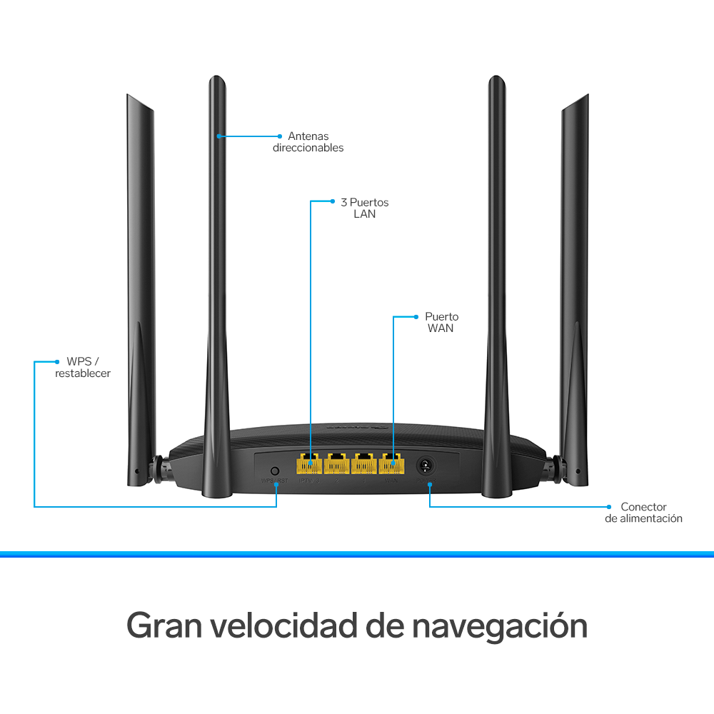 Repetidor / router Wi-Fi, 2,4 GHz y 5 GHz (B/G/N/A/AC), hasta 19 m de cobertura