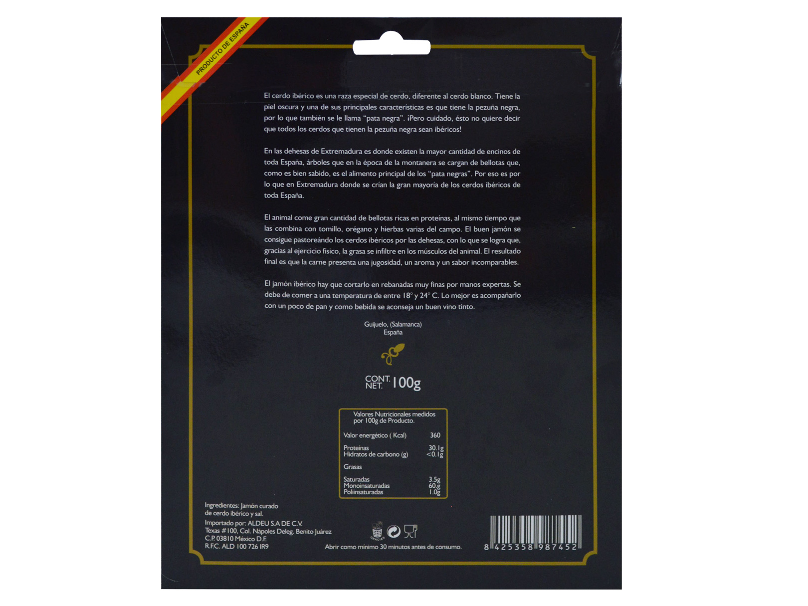 Jamón Bellotero Premium Pieza De 100 Gr