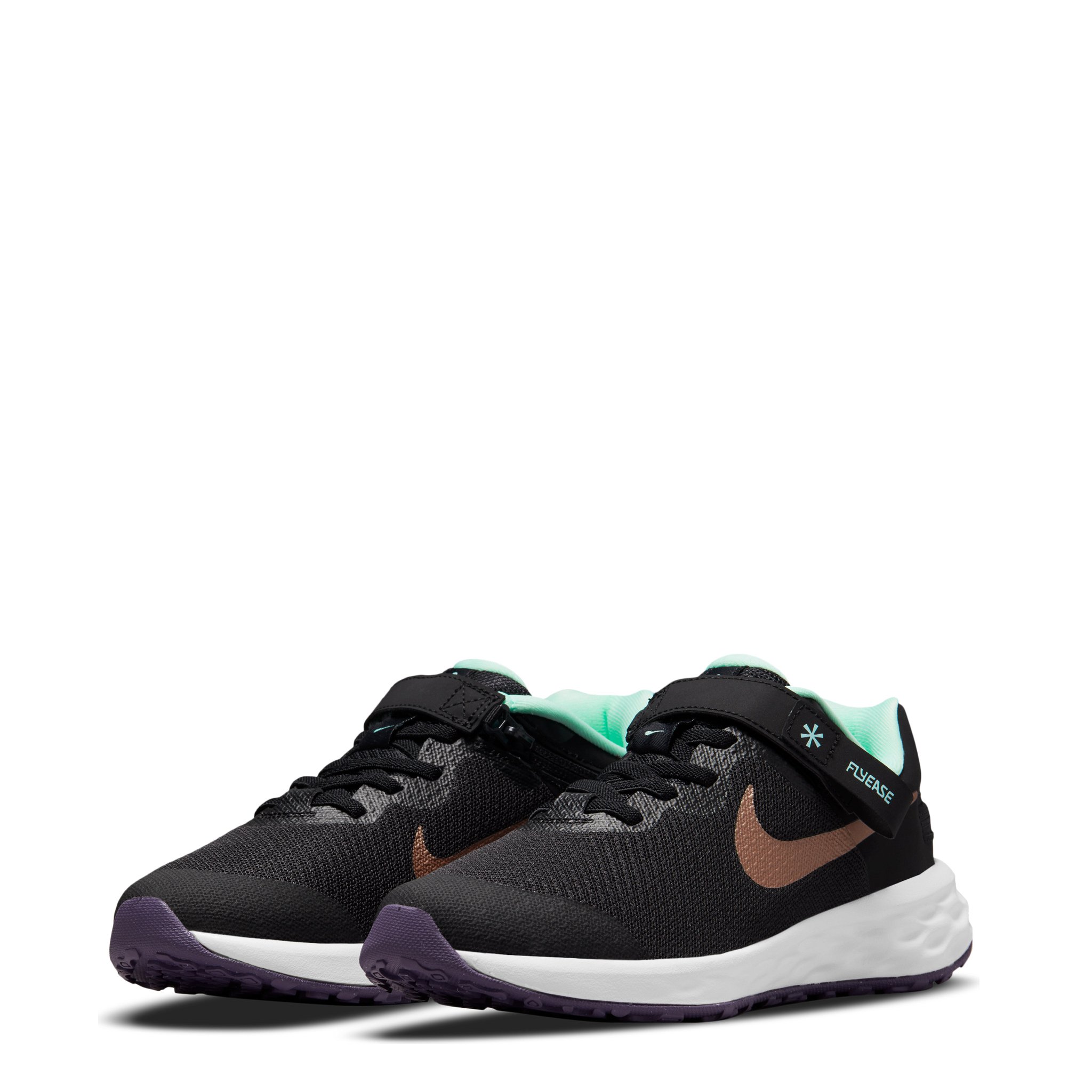 Tenis Nike Revolution 6 Flyease DD1113 005 Color Negro Para Niñas				