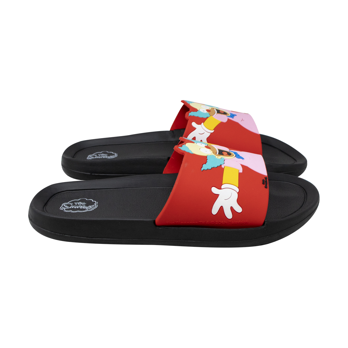 Sandalia Slide Krusty Los Simpson Color Rojo Para Caballero