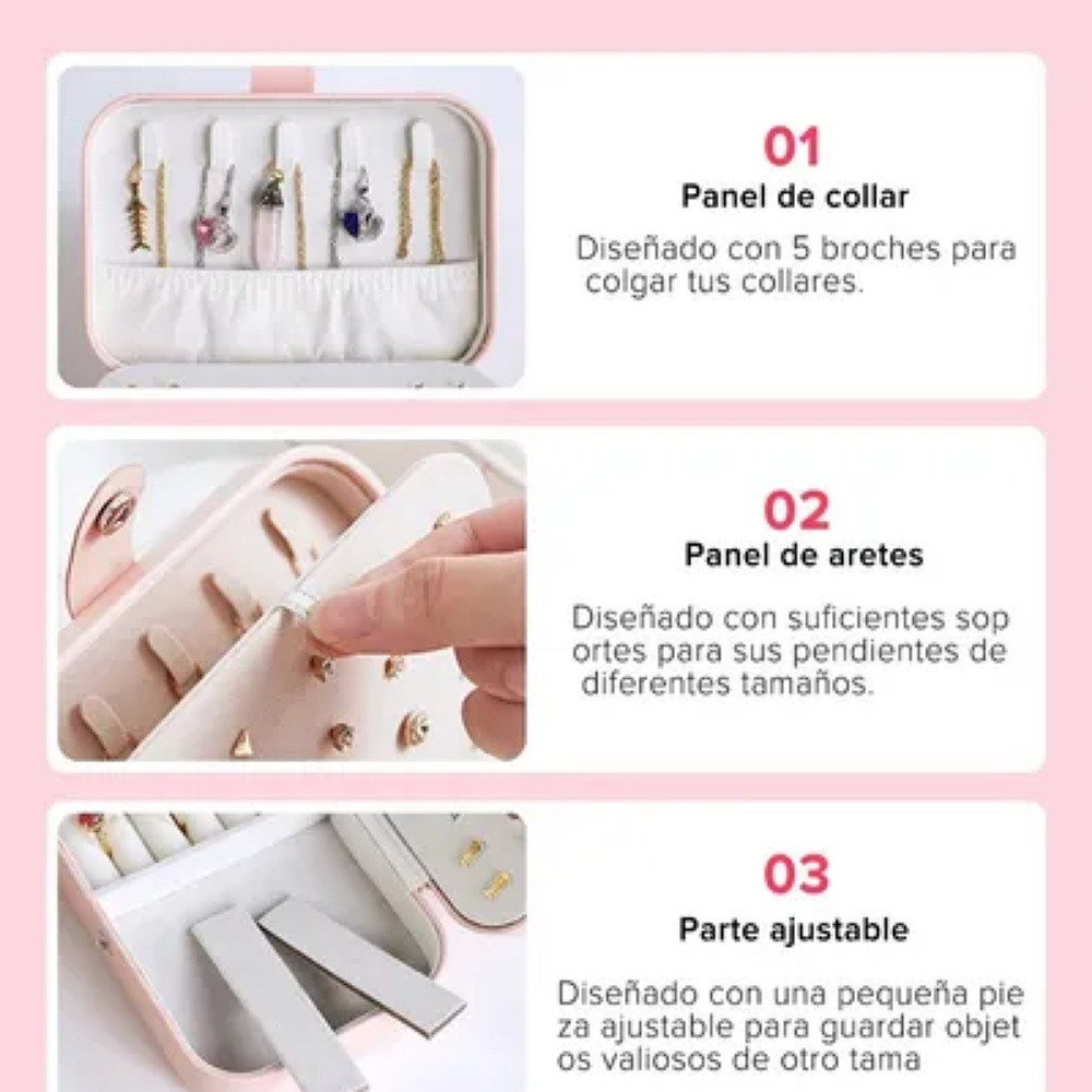 Caja De Joyería Iforu Organizador De Joyas De Cuero Portátil.