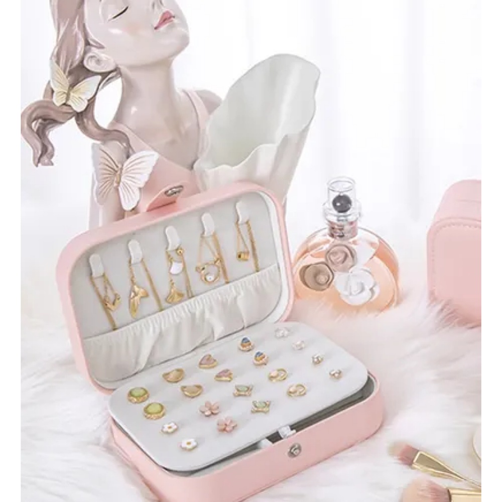 Caja De Joyería Iforu Organizador De Joyas De Cuero Portátil.