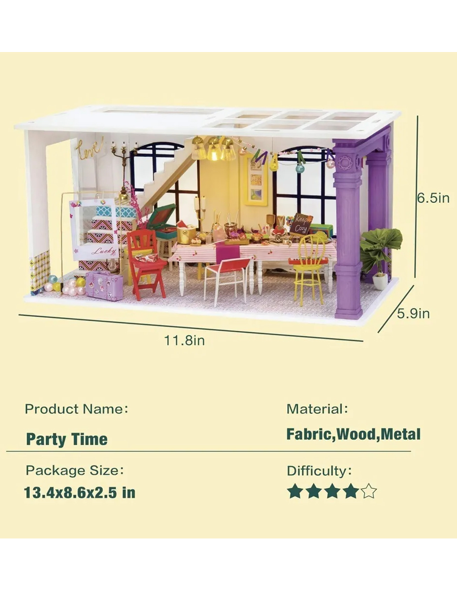 Casa Miniatura Partytime Robotime Armar Madera Maqueta