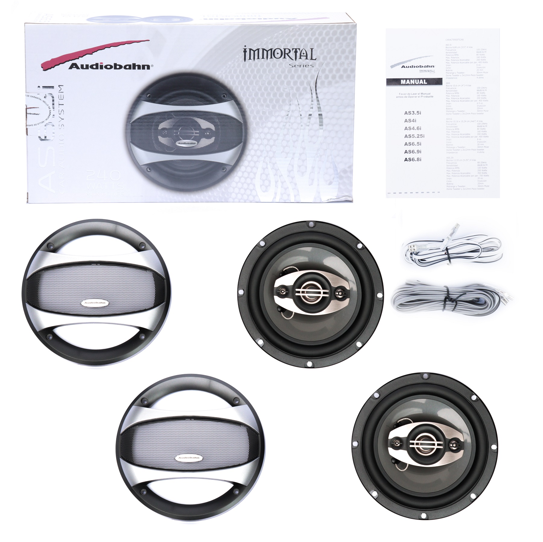 Par De Bocinas Audiobahn As6.5i Inmortal 6.5 4 Vias 240watt