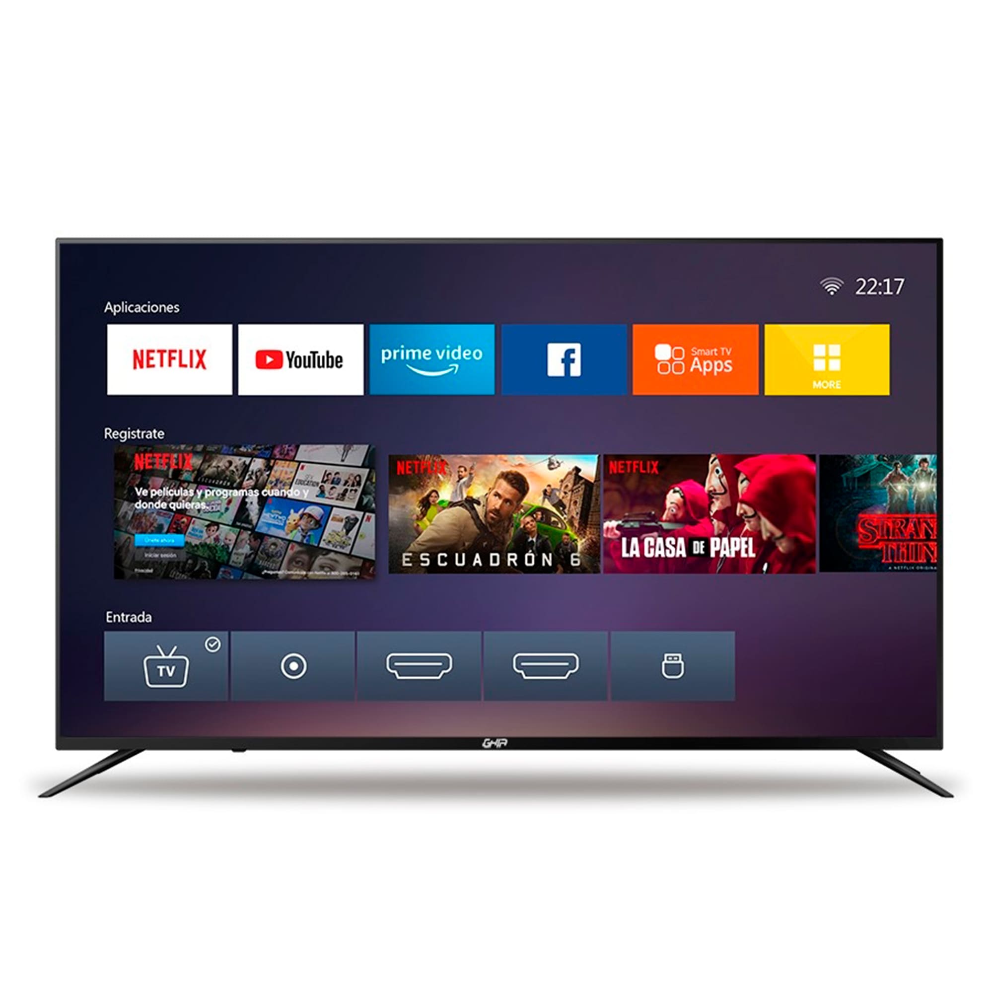 Televisión de 32'' HD, Smart Netflix, Ghia Orizzonte G32NTFXHD20