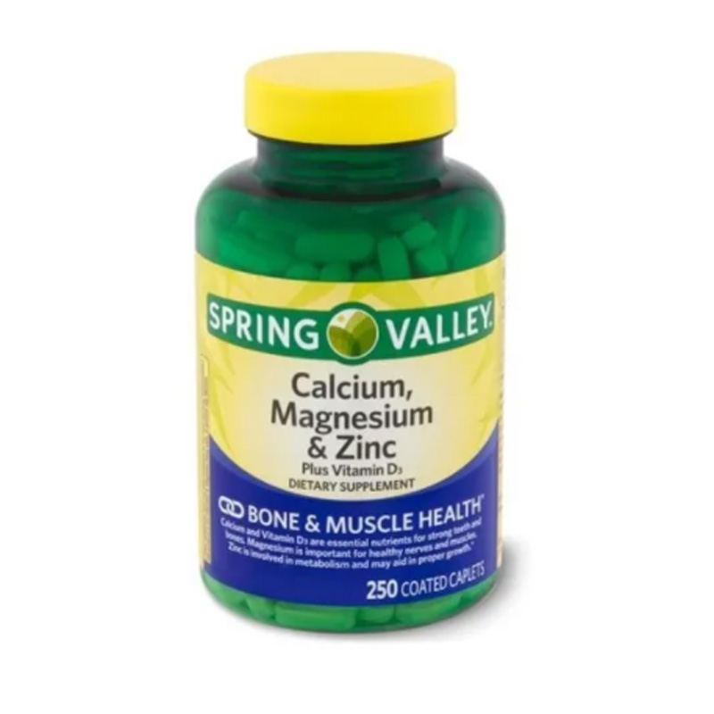 Calcio Magnesio Zinc + Vitamina D3 250 Caps Multivitaminico Spring Valley 