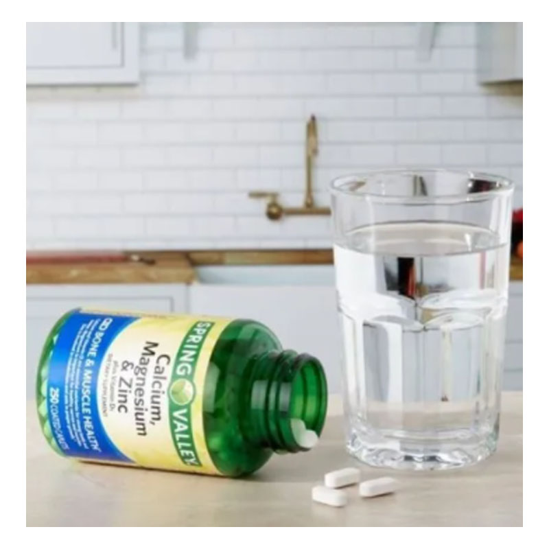 Calcio Magnesio Zinc + Vitamina D3 250 Caps Multivitaminico Spring Valley 