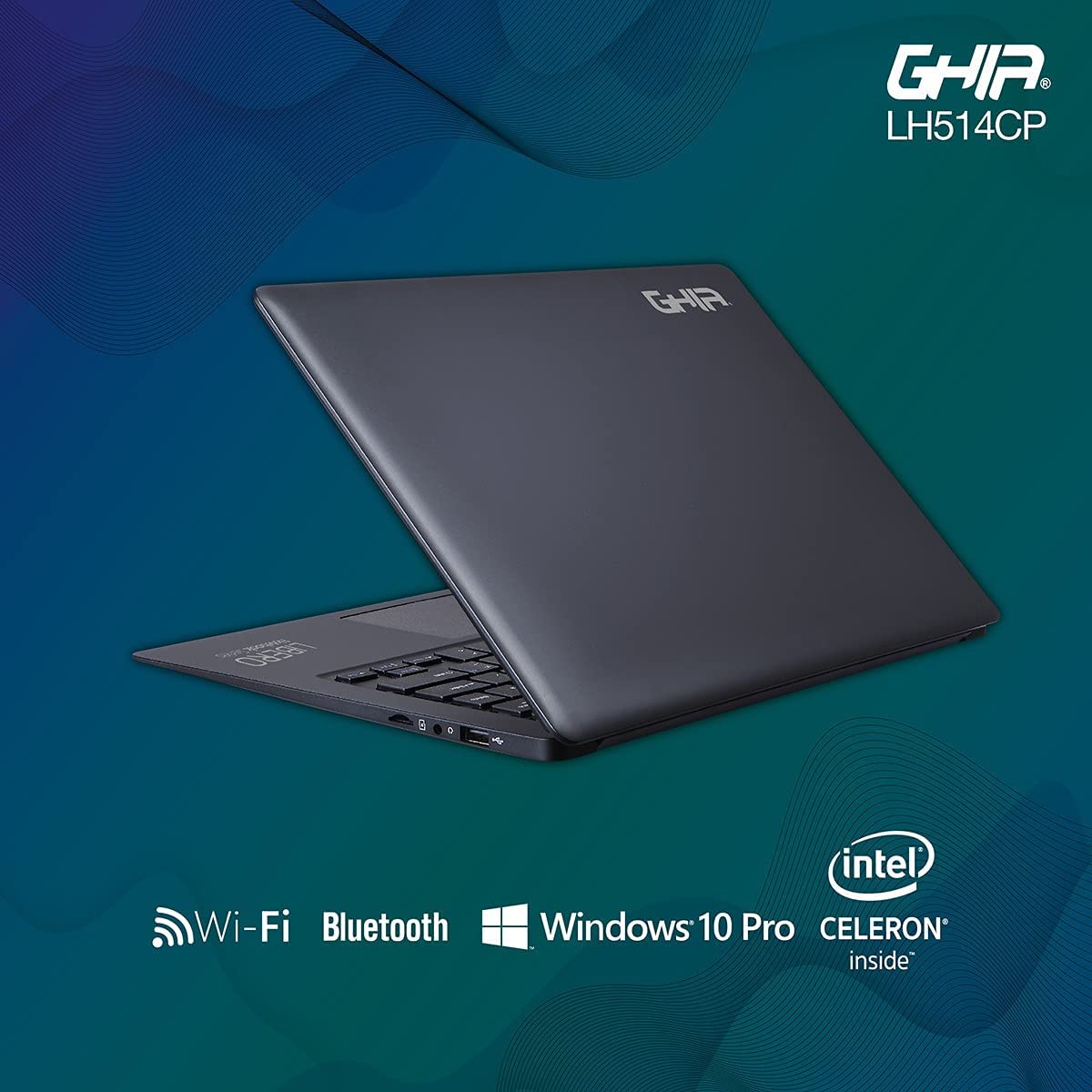 Laptop Ghia Libero LH514CP de 14.1'' Intel Celeron J3355, 4GB RAM, 128GB HDD, Windows 10 Pro
