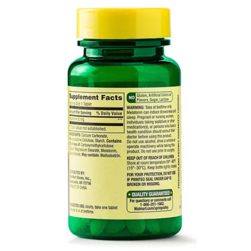 Melatonina 5mg Spring Valley 120 tabletas Ayuda a Dormir Mejora Descanzo