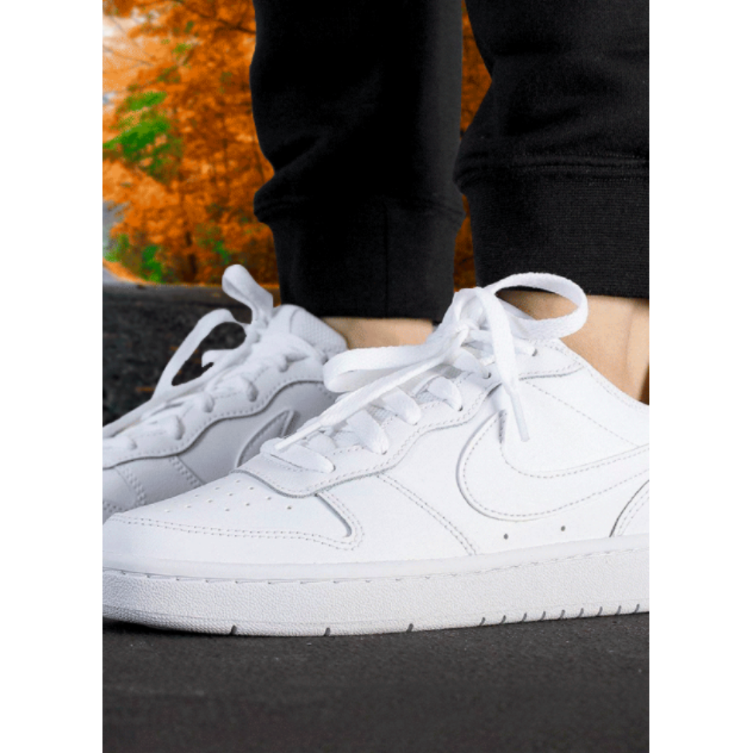 Tenis Casual Nike Court Borough Low 2 GS  Blanco Para Niños