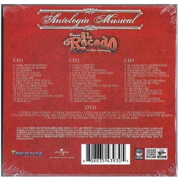 Banda el Recodo de Cruz Lizárraga ~ Antología musical (3CD+DVD)