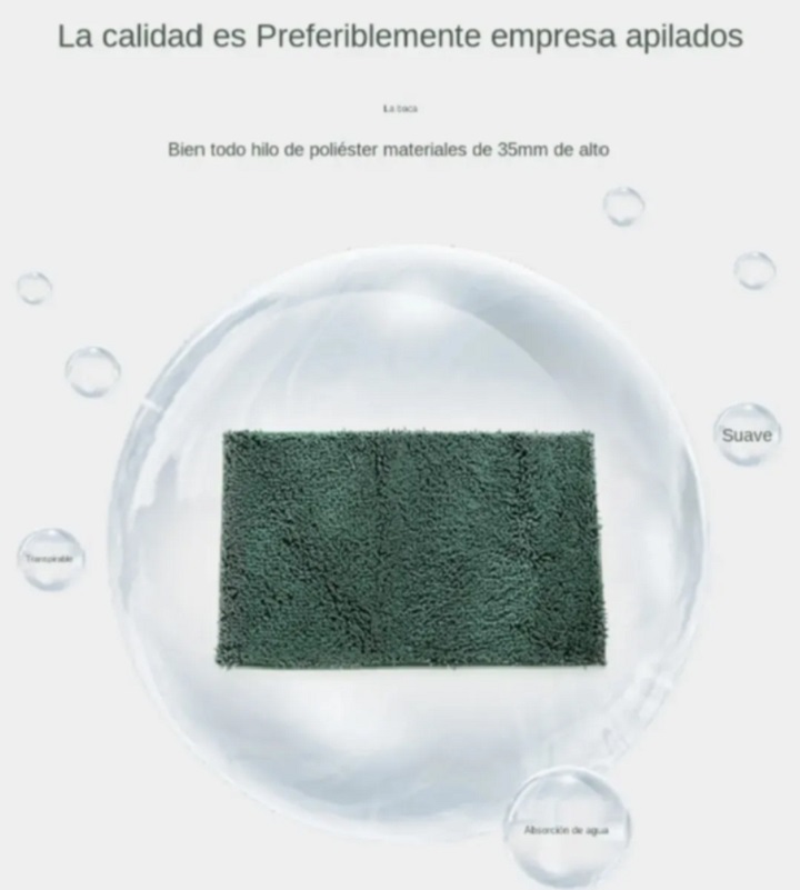 Decorativa Antideslizante Alfombra De Baño Suave Y Cómoda Azul Claro