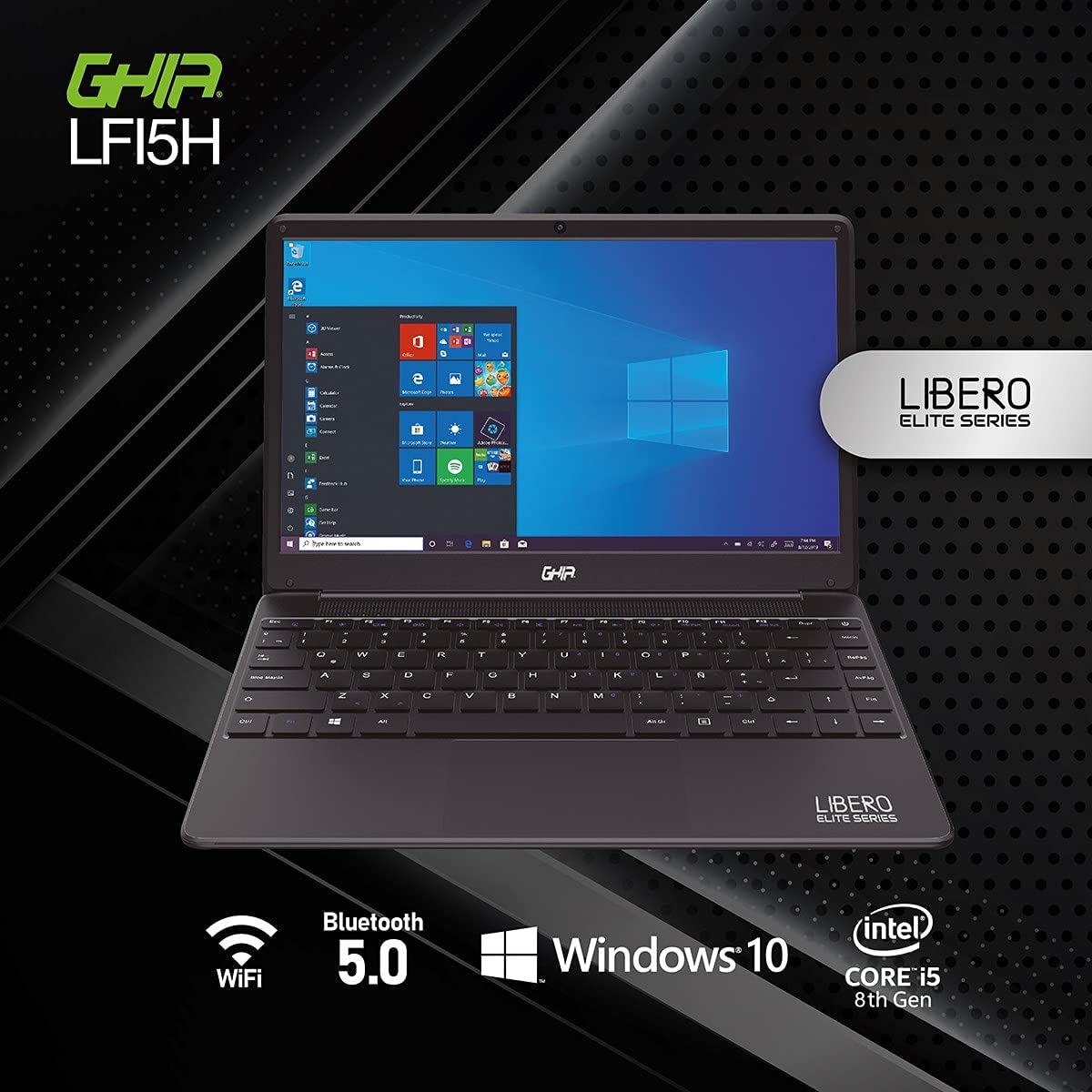 Ghia Libero Elite LFI5H de 14.1'', Intel Core i5-8259U, 8 GB RAM, 256 GB SSD, Windows 10 Home