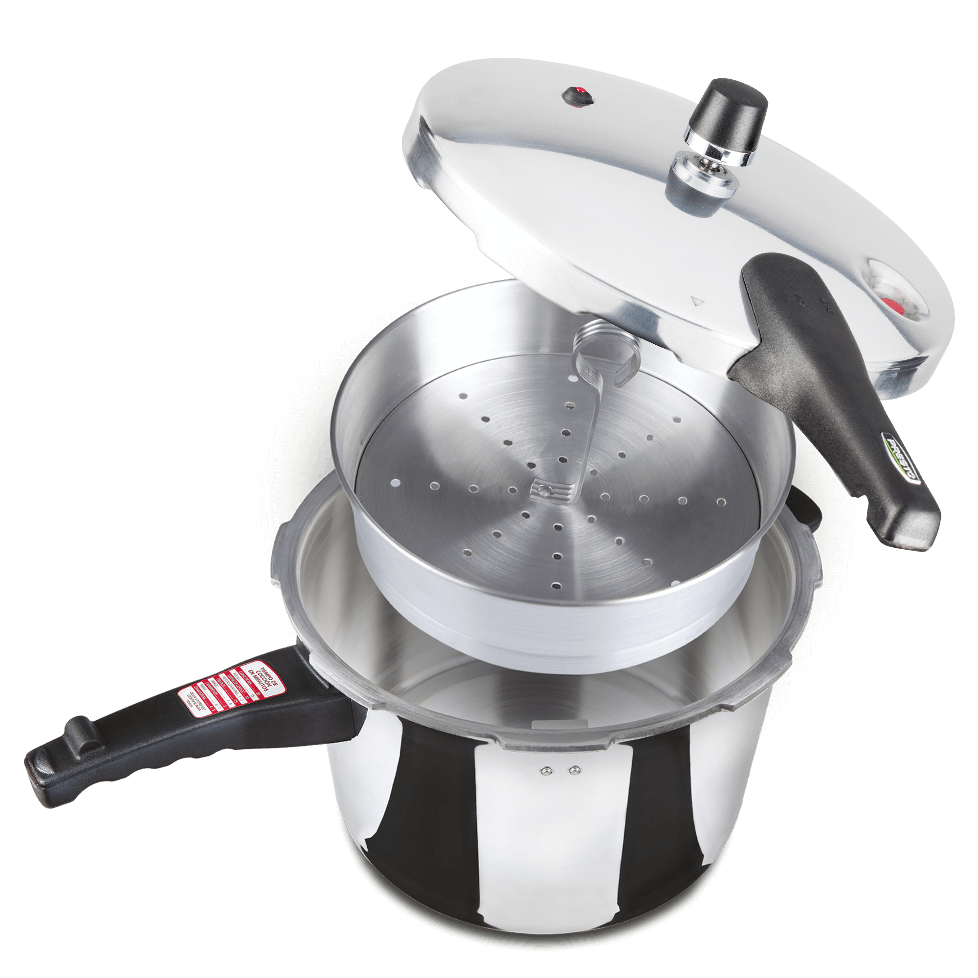 Kit Presto ahorra tiempo y conserva los nutrientes (Olla Express, Flanera, Cuchara y Papel Aluminio)