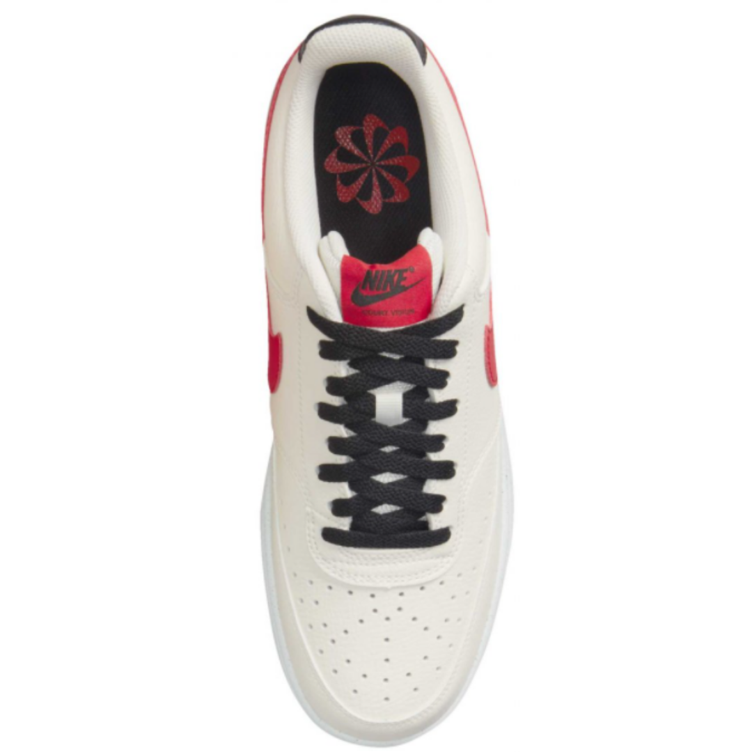 Tenis Casual Nike Court Vision Low Blanco/Rojo Para Hombre 