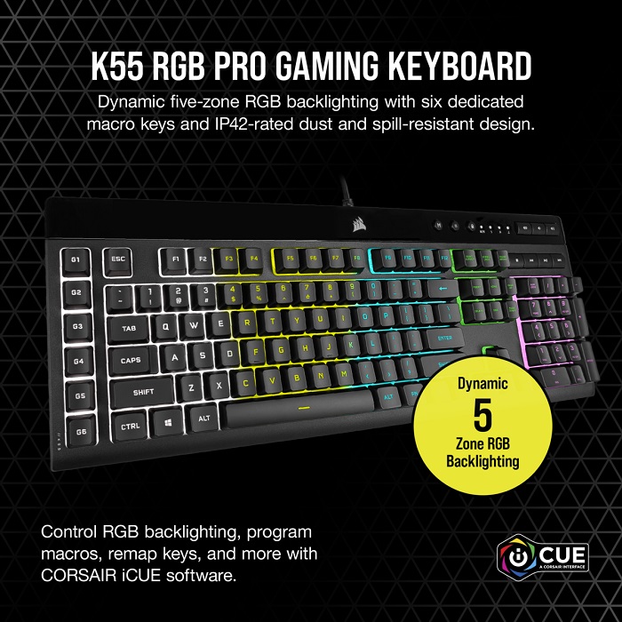 Kit Corsair Teclado K55 RGB PRO Y Mouse HARPOON RGB PRO Gaming Con Ñ CH-9226865-SP